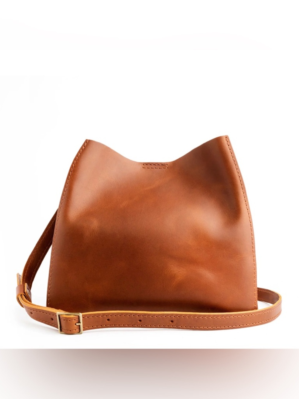 Portland Leather Butterfly Bucket Bag Honey Full Grain Leather Boho Classic - Picture 12 of 15